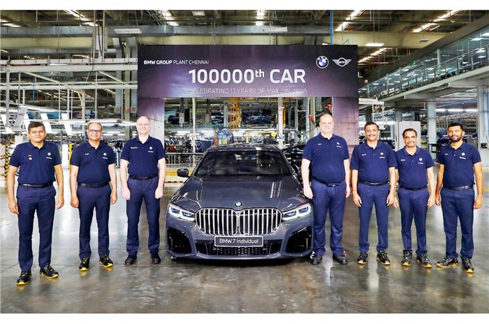 BMW India 1 lakh sales milestone.